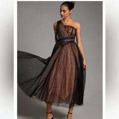 Beautiful One Shoulder Dress By Anthropologie. Never Been Worn Tags Still On It. Bought For Parisian Themed Party That I Couldn’t Make It To. Parisian Themed Party, Parisian Party Theme, Anthropologie Tulle, Parisian Theme, Leather Midi Dress, Shoulder Ruffle Dress, White Short Dress, Bow Detail Dress, Beautiful One