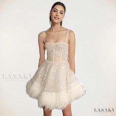 Lasaky - Elegant Cocktail Party Strapless Feather Sequin Dress Sleeveless Corset Dress For Prom Season Parties, Gala Dress With Feather Trim And Sweetheart Neckline, Evening Dresses With Feather Trim And Sweetheart Neckline, Strapless Feather Trim Wedding Dress, Strapless Wedding Dress With Feather Trim, Glamorous Dress With Feather Trim And Sweetheart Neckline, Sleeveless Corset Dress For Cocktail Parties, Sleeveless Corset Dress For Cocktail Party Season, Elegant Strapless Cocktail Dress With Feather Trim