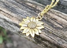 Sunflower Necklace. Choose Your Color. Gift For Wedding, Bridesmaids, Kids, Anniversary, Birthday, Christmas. by TreeTownPaper on Etsy Yellow Gold Jewelry With Sunflower Design As Gift, Dainty Sunflower Jewelry As A Gift, Sunflower Design Flower Jewelry For Anniversary, Sunflower Design Jewelry For Anniversary, Dainty Sunflower Design Jewelry As Gift, Anniversary Gold Jewelry With Sunflower Design, Gold Sunflower Necklace For Gift, Adjustable Gold Sunflower Jewelry, Adjustable Gold Jewelry With Sunflower Design