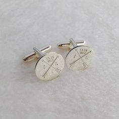 Crossed Arrows Wedding Cufflinks,Arrows Date and Initials Cufflinks,Groom Wedding Cufflinks,Engraved CuffLinks,Elegant Monogrammed CufflinksCustomize this very popular Personalized Wedding Cufflinks with any name,date,initials, Coordinates,Roman Numeral,any Logo,symbols that is special to you.Metal type: choice of 925 sterling silver / 18k gold plated / rose gold plated / white gold platedMonogram diameter: 15mm(0.6"inch) Monogram Ring Gold, Wedding Cufflinks Groom, Monogrammed Cufflinks, Crossed Arrows, Initial Cufflinks, Wedding Cuff Links, Map Jewelry, Groom Cufflinks, Engraved Cufflinks