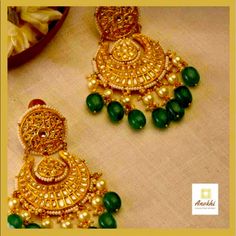 Real Uncut Polki Diamonds With Emerald Drops Is Hallmarked In 22 Kt Gold. Elegant Bridal Earrings With Cutdana For Parties, Elegant Bridal Earrings With Cutdana, Elegant Green Chandbalis For Wedding, Elegant Green Hand Set Chandbalis, Luxury Earrings For Festivals, Elegant Cutdana Earrings For Reception, Elegant Heavy Chandbalis, Elegant Heavy Green Bridal Earrings, Elegant Meenakari Bridal Earrings For Formal Occasions