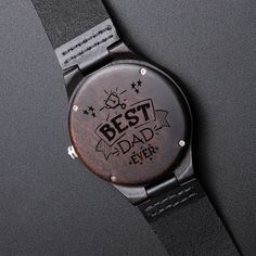 Looking for a gift as bold and timeless as your special guy? The Engraved Wooden Watch is a versatile accessory that's perfect for stylish, everyday wear. Encased in rich sandalwood and paired with a genuine leather strap, this piece is as impressive as the man who wears it. So whether it's a thoughtful birthday gift, an anniversary memento, or a long-lasting keepsake for Father's Day - be sure to get him the gift that will warm his heart for years to come. Ships in a gift box - so it can be sen Best Boss Ever, Wooden Watches For Men, Best Boss, Tarnished Jewelry, Best Dad Ever, Wooden Watch, Watches Unique, Gifts For Your Boyfriend, Watch Gifts