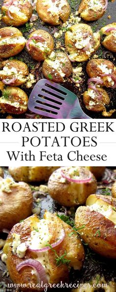 roasted greek potatoes with feta cheese