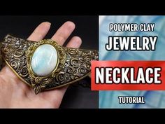 the video shows how to make a jewelry necklace with polymer clay and metal filigrees