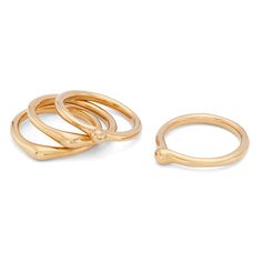 Even a delicate ring set can make a significant impact. The Dogo Ring Stack features four fine rings with a single molten-inspired detail. Wear multiple ways— together or individually. Handcrafted by artisans in Kenya from 24k gold plated brass using traditional techniques. Handcrafted in gold plated brass by artisans in Kenya. Gold products are 24k gold plated brass and match our brass style in color and tone. Your purchase promotes artisan innovation + entrepreneurship. To learn more about kee Ring Stack Gold, Innovation And Entrepreneurship, Tarnish Remover, Ring Stack, Delicate Rings, Fine Rings, Selling Jewelry, Stacking Rings, Kenya