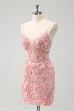 Zapaka Women Glitter Blush Homecoming Dress Spaghetti Straps Bodycon Short Cocktail Dress with Beading – ZAPAKA Hoco Dress For Pale Skin, Homecoming Dresses Backless, Whimsical Homecoming Dress, Hoco Dresses Light Pink, Hoco Court Dresses, Pastel Homecoming Dresses, Homecoming Dresses 2024, Hoco Dresses Aesthetic, Pink Hoco Dress Short