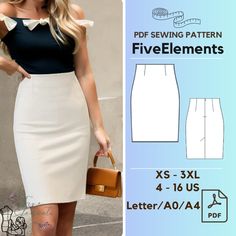 High Waist Skirt PDF Sewing Pattern Women Office Skirt Pattern Pencil Skirt Shop Bundle: https://www.etsy.com/listing/1780689029/whole-shop-bundle-sewing-pattern-blouses Sizes: US Size 4  - 16             EU Size XS - 3XL Sewing Pattern instructions language: English Print size: - A0 pattern files                   - A4 pattern files                   - US LETTER pattern files (For different print sizes please contact me and I will be more than happy to help. Just send me a message). Pattern spe Pencil Skirt Pattern Sewing, Sewing Pattern Women, Pattern Pencil Skirt, Sewing Patterns Skirt, Pencil Skirt Pattern, High Waist Pencil Skirt, Skirt Office, Skirt Patterns, Skirt Pencil