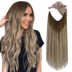 PRICES MAY VARY. Large Gram Product Upgrade—In response to some customers' feedback that the hair volume still can't meet the need, we have customized large grams of hair extensions, 14''-16'': 100g, 18''-20'': 120g. So that you can achieve the desired hair weight. Enhancing Thickness with Additional Extensions—If you find the hidden wire hair extensions too thin for your desired look, they can be worn together with other extension products, such as clip-in hair extensions. 7-Layered Hair Weft f Brown To Ash Brown, Invisible Hair Extensions, Beauty Transformation, Brown And Blonde, Balayage Brown, Types Of Hair Extensions, Real Hair Extensions, Hair Secrets, Natural Hair Extensions