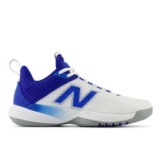 These lightweight volleyball shoes help you get the most out of every jump on the court. New Balance High-top Basketball Shoes For Light Sports, New Balance Cushioned Basketball Shoes For Light Sports, New Balance Sporty Basketball Shoes, Sporty Anti-slip Sneakers For Sports, Blue Low-top Basketball Shoes With Shock Absorption, Sporty Low-top Running Shoes For Pickleball, Sporty Blue Basketball Shoes With Shock Absorption, Functional Low-top Sneakers For Pickleball, White Basketball Shoes With Shock Absorption For Training