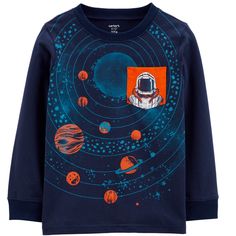 Carter’s Boys Astronaut Space Basketball Tee Shirt Long Sleeve Dark Blue Tee Shirt Featuring Orange Planets That Look Like Basketballs Orbiting Around A Lighter Blue Sun In Space, An Astronaut In White Space Suit On Orange Chest Pocket New With Tags Carter’s Sizes Available: 10, 12, 14 Colors: Blue, Orange, White 100% Cotton New To Poshmark? Use Code Rvalm When You Sign Up And Get $10 Off Your First Order! Blue Long Sleeve Shirt With Cartoon Print, Blue Cartoon Print Long Sleeve Shirt, Orange Cotton Tops With Cartoon Print, Orange Cotton Top With Cartoon Print, Playful Orange Tops For Playtime, Blue Long Sleeve Top With Character Print, Playful Orange Graphic Print Tops, Basketball Tee Shirts, Comfy Long Sleeve Shirts