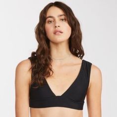 Billabong Black Sol Searcher Plunge Bikini Top In Various Sizes New With Tags Bralette Versatility With Wide, Clean Lines Thanks To A Pullover Design That Eliminates Closures And Clasps. The Plunging Neckline Is Met With A Wide Bottom Band, Offering A Comfortable Modern Style. Features: Solid Bikini Top Wide Shoulder Straps Fixed Shape Wide Under Band Plunging Neckline Materials: 87% Polyamide And 13% Elastane *Plenty Of Mix And Match Bottoms; Check Out Closet; Message Me, Happy To Assist* 00 Seamless Triangle Top Swimwear For Night Out, Black Triangle Top Swimwear Bra Friendly, Chic V-neck Swimwear That Is Bra Friendly, Chic V-neck Swimwear Bra Friendly, Chic V-neck Swimwear, Bra Friendly, Black Low-cut Swimwear For Poolside, Black Low-cut Swimwear For Beachwear, Seamless Black Beach Bra, Seamless V-neck Stretch Swimwear