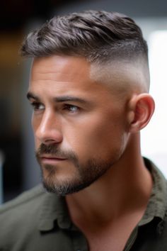 If you’re looking for something bold go for the undercut crew cut with a disconnected top. This style features a skin fade that leads to a disconnected top giving the crew cut a unique look. Click here to check out more best fashion-forward crew cuts for men. Crew Cut Men, Grey Hair Color Men, Disconnected Haircut, Top Haircuts For Men, Guys Grooming, The Undercut