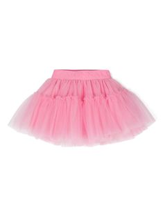 rose pink tulle overlay elasticated logo waistband pleat detailing ruffled detailing cotton lining flared hem Pink Tulle Full Skirt Bottoms, Pink Tulle Full Skirt, Pink Full Tulle Skirt Bottoms, Pink Skirted Dress With Ruffle Hem, Pink Cotton Dress With Elastic Waistband, Pink Tiered Skirt Dress With Elastic Waistband, Pink Dress With Elastic Waistband And Tiered Skirt, Pink Cotton Tutu Dress With Ruffles, Pink Ruffled Tiered Skirt Petticoat