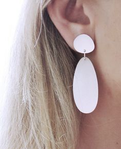 Sterling Silver Pebble Drop Earrings Organic Shaped Earrings | Etsy White Oval Minimalist Earrings, Minimalist White Sterling Silver Earrings, Minimalist White Oval Earrings, Modern White Teardrop Earrings, Minimalist White Linear Earrings For Pierced Ears, Everyday White Sterling Silver Earrings, Handmade White Sterling Silver Teardrop Earrings, Nickel-free Oval Minimalist Earrings, Nickel Free Oval Minimalist Earrings