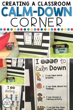 a classroom poster with the words calm down on it