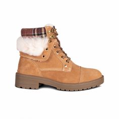 Experience rugged yet elegant charm with our layered flannel and genuine sheepskin boot. Combining warmth, style, and durability, this boot features temperature-regulating sheepskin for optimal comfort in varying conditions. Perfect for those seeking both fashion and function, it’s the ultimate choice in footwear comfort. Elevate your style with a boot that meets all your seasonal needs. Rugged Winter Ankle Boots, Rugged Ankle Boots For Winter, Rugged Boots For Cold Weather And Fall, Rugged Boots For Cold Weather, Rugged Winter Moto Boots With Reinforced Heel, Ankle Boots With Faux Fur Lining For Fall, Sheepskin Boots With Round Toe For Cold Weather, Sheepskin Boots For Cold Weather With Round Toe, Brown Sheepskin Boots For Fall