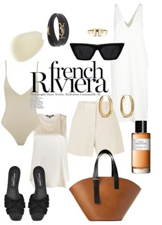 Spring Summer 2023 Resort, At Tropez Style, Summer Outfits 2023 Hot Weather, Elegant Resort Wear, London Spring Fashion 2023, French Riviera Aesthetic Outfit, French Rivera Outfits, Beach Outfit Neutral, French Riviera Outfits