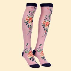 Delightfully feminine these pretty Floral Vines Long Socks in Lavender are iconically Powder and ideal for gifting. These super soft socks come complete with complimentary packaging to prepare the perfect present. Machine wash at or below 30°. Non-chlorine bleach. Tumble dry, low temperature. Do not iron. Keep away from fire. Trendy Spring Gift Socks, Trendy Spring Socks For Gift, Trendy Socks For Spring Gift, Trendy Pink Spring Hosiery, Pink Knee-high Socks For Spring, Trendy Pink Knee-high Socks For Spring, Trendy Pink Knee-high Hosiery, Trendy Spring Socks, Pink Knee-high Stockings