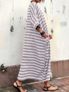 Summer Sale Plus Extra 10% off Promo Codes. slimming maxi dress beautiful long maxi dress with sleeves summer 2018 #dresses Casual Long Striped Dresses, Casual Long Maxi Dress For Loungewear, Long Sleeve Striped Maxi Dress For Summer, Striped Long Sleeve Maxi Dress For Summer, Striped Maxi Dress For The Beach, Striped Maxi Dress With Vertical Stripes For The Beach, Beach White Maxi Dress With Vertical Stripes, Striped Long Dress For Vacation, Striped Long Sleeve Maxi Dress For Vacation