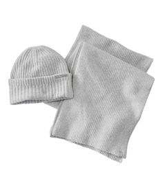 This versatile gift set features our super-cozy Rib Knit Beanie with matching scarf. They both match perfectly with all of our outerwear. 90% polyester/6% nylon, /4% spandex. Handwash; dry flat or line dry. Soft and durable rib knit. Imported. | Adults' Rib Knit Hat and Scarf Gift Set, Synthetic/Nylon