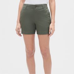 New With Tags! High Waisted. Easy Through The Hip And Thigh. Hits At Mid-Thigh. Inseam: 5" This Pair Of Shorts Is Part Of Gap’s Water-Saving Washwell Program. Compared To Conventional Wash Methods, Washwell Has Saved Millions Of Liters Of Water Since 2016. Stretch Twill Weave. Button Closure, Zip Fly. Front Slant Pockets, Welt Pockets At Back. Cotton 97%, Spandex 3% Machine Wash. Bundle Three Or More Items From My Closet For 20% Off! Gap Green Short Bottoms, Green Short Bottoms By Gap, Green Gap Shorts For Summer, Green Gap Shorts, Gap Fitted Cotton Shorts, Gap Cotton Skort, Fitted Cotton Shorts By Gap, Gap Fitted Casual Shorts, Gap Fitted Short Length Bottoms