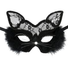 This sexy lace kitty eye mask will bring out the sexy beast in you! with its cute yet fierce whiskers, nothing will make you look more luxurious! Cat Eye Mask, Masquerade Mask Women, Soirée Halloween, The Mask Costume, Masquerade Halloween, Masque Halloween, Christmas Fancy Dress, Mascaras Halloween, Venetian Masquerade Masks