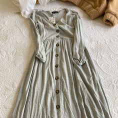 Brand New Zara Dresses, Dresses Long, Long Dress, Colorful Dresses, Long Sleeve Dress, Zara, Brand New, Womens Dresses, Grey