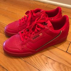 Men Size 7.5, Like Brand New, Adidas Continental 80 Sneakers, Super Soft And Comfortable Red Adidas Low-top Sneakers, Red Low-top Adidas Sneakers, Red Adidas Leather Sneakers, Red Sneakers With Perforated Toe Box For Streetwear, Red Lace-up Adidas Logo Sneakers, Red Skate Shoes For Sports With Perforated Toe, Red Skate Shoes With Perforated Toe Box For Sports, Red Low-top Sneakers, Adidas University Red Round Toe Sneakers