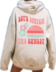 Coconut Girl Clothes, Sunset Sweatshirt, Sunset Hoodie, Summer Hoodie, Surf Hoodie, Watch The Sunset, Sunset Summer, Hoodie Fits, Coconut Girl