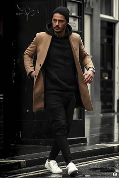 Peacoat Outfits, Camel Peacoat, Vinter Mode Outfits, Mens Business Casual Outfits, Winter Fashion Outfits Casual, Hipster Mens Fashion