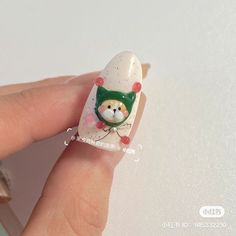 Korea Nail Art, Nail Noel, Korea Nail, Holiday Themed Nails, Korean Nail Art, Solid Color Nails, Nail Art Studio, Korean Nails, Daisy Nails