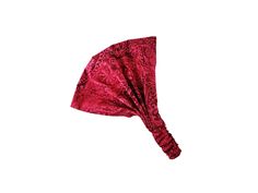 "This versatile hair accessory wears like a head scarf when fully extended, or can be scrunched for a more narrow headband. Bright cherry red paisley and floral batik wide adjustable cotton headband with elastic back.   Construction and size: *  Single Layer of 100% prewashed woven cotton (no stretch) *  Fabric-covered elastic at back *  Approximately 10\" wide *  21.5\" approximate circumference before stretching *  One size fits most *  All edges are hemmed or finished Print placement will vary, and will be unique to each headband. Recommended care: Machine wash on the delicate cycle in cool water and air dry, or hand wash to best preserve the color and elastic Great care is taken to provide photos that show accurate colors of each item; please be aware that color representation depends Red Bohemian Headscarf Headband, Red Bohemian Headband Headscarf, Adjustable Red Bandana Headband, Traditional Red Headwrap Headband, Red One-size Headscarf In Headband Shape, Red One-size Headband Headscarf, Adjustable Red Bohemian Headband, Boho Head Scarf, Color Representation