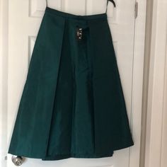 New Princess Style Skirt. Waist 28 Green Pleated Skirt For Evening, Pleated Green Skirt For Evening, Green Formal Skirt For Spring, Green Lined Skirt For Formal Occasions, Green Knee-length Skirt For Formal Occasions, Formal Green Lined Skirt, Green Formal Midi Skirt, Formal Green Pleated Skirt, Green A-line Bottoms For Workwear