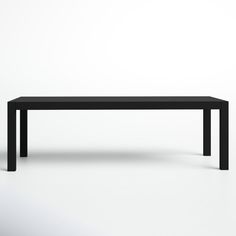 an empty black table on a white background with no one around it or someone else