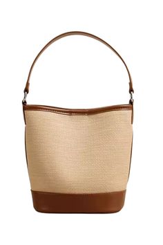 Goodnight Macaroon 'Tanner' Canvas Bucket Shoulder Bag Woven magnetic Buckle Closure Measurements: One Size - 20x14x23cm Please contact our Customer Services team if you need more information on this bag. Tan Leather Handle Bucket Shoulder Bag, Tan Bucket Shoulder Bag With Removable Pouch, Tan Leather Handle Bucket Bag, Tan Bucket Bag For Errands, Tan Shoulder Bucket Bag For Travel, Tan Leather Handled Satchel Bucket Bag, Tan Leather-handled Satchel Bucket Bag, Tan Leather Handle Satchel Bucket Bag, Chic Bucket Bags With Leather Trim