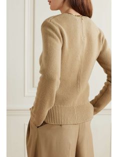 TOTEME Chain-embellished wool and cashmere-blend sweater | NET-A-PORTER Nye Outfits, Cashmere Blend Sweater, Net A Porter, Women Collection, Luxury Design, Porter, Color Design, Knitwear, Cashmere