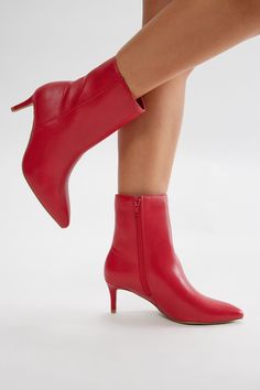 Available In Black And Red. Heeled Booties Pointed Toe Mid Heel Imported | Bryson Heeled Booties in Red size 7 by Fashion Nova Fitted Synthetic Booties With Pointed Toe, Fitted Ankle-high Synthetic Booties, Fitted Synthetic Pointed Toe Booties, Red Fitted Synthetic Boots, Red Synthetic Boots, Fitted Red Synthetic Boots, Fitted Synthetic Booties With Round Toe, Red Almond Toe Boots For Spring, Red Synthetic Ankle Boots