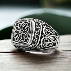 Discover the striking contrast of our Ring Patterns Blackening, meticulously crafted from high-quality 925 Sterling Silver. This unique ring features an intricate pattern design enhanced by an oxidized finish, creating a bold and sophisticated look. Perfect for both men and women, this ring adds a touch of modern elegance to any outfit, making it ideal for everyday wear or special occasions. Handmade with exceptional craftsmanship, the ring showcases detailed patterns and a polished finish that Luxury Silver Engraved Filigree Ring, Luxury Engraved Silver Filigree Ring, Classic Silver Ring With Intricate Engraving, Luxury Silver Filigree Ring In Sterling Silver, Elegant Gift Signet Ring With Oxidized Finish, Classic Silver Filigree Ring With Polished Finish, Classic Sterling Silver Signet Ring With Intricate Design, Luxury Silver Rings With Classic Design, Luxury Silver Signet Ring With Intricate Design