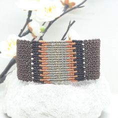 Boho Knotted Wristbandmicro Macrame Wide Braceletmetallic - Etsy Greece Mens Copper Bracelet, String Friendship Bracelets, Celtic Bracelet, Mother Daughter Bracelets, Bff Jewelry, Bracelet Quotes, Compass Bracelet, Rope Jewelry, Brown Bracelet