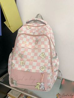 Bird in Bag - New Aival Stylish Backpack for Girls, Perfect for Middle School, High School and College Students, Simple Design with Ample Capacity Plaid Bag, Cute School Bags, Stationary Items, Cartoon Backpack, College Bags, Cute Handbags, Stylish Backpacks, Fancy Bags, Blue Backpack