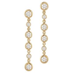 Carelle Whirl transforms the City’s energy and rhythm into chic essentials designed to navigate everyday twists and turns with an elevated sense of style and sophistication. These 18-karat yellow gold Cascading Diamond Earrings are effortlessly glamorous and utterly chic. Dangling at just about 2 inches from the top. Product Details Diamonds: 1.96ct GH-VS color and clarity Metal: 18kt yellow gold, Carelle signature Matte finish Dimensions: 2" Long, post back Dangle Diamond Earrings, Diamond Earring Jackets, Earring Jackets, Diamond Dangle Earrings, Diamond Earring, Diamond Earrings, The City, Dangle Earrings, Jewelry Design