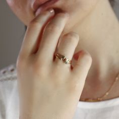 "A lovely personalized initial ring. Minimal, geometrical and modern look. Cute dainty ring is made of 14k solid yellow gold and initials engraving on the cube for your request. * Cube is 4x4mm and 2.5mm height. * Band is 1.3mm thick. * Only one character for each ring. Any initial is available from the drop down menu. TURN AROUND TIME This rings are custom made to orders so please allow us 1-2 weeks. RING SIZE : Please choose your ring size from drop down menu. --------------------------------- Modern Gold Ring, Personalized Initial Ring, Gold Cube, Delicate Gold Ring, Pebble Ring, Gold Initial Ring, Ring Minimal, Letter Ring, Personalized Ring