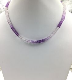 Natural Amethyst Faceted Shaded Beads Gemstone Necklace Weight: 110.00 Carats Approx Size: 5 To 7 MM Strands: 1 Per\Quantity Length: 18 Inches Shape: Beads S H I P P I N G & R E T U R N P O L I C Y We offer FREE SHIPPING Worldwide. For Express Delivery Upgrade, Choose the Option on the checkout page. Return Policy: We accept RETURN & EXCHANGE Lavender Round Jewelry With Faceted Beads, Purple Rondelle Gemstone Bead Necklaces, Purple Rondelle Beaded Necklace With Faceted Beads, Faceted Amethyst Round Bead Crystal Necklaces, Amethyst Rondelle Necklace With Faceted Beads, Amethyst Gemstone Beaded Necklaces With Round Beads, Amethyst Round Beads, Amethyst Gemstone Crystals With Round Beads, Lavender Round Bead Crystal Necklaces