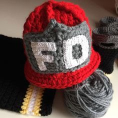 "Made-to-Order Crochet Firefighter Hat for Babies This adorable hand-crocheted Firefighter Hat is a perfect for baby's first photo shoot, and as a keepsake item. Your little sweetie will be a chip off the old block. Also great for the professional photographer to have as an on-hand prop. The hat and shield are constructed from 100% acrylic yarn, and is designed to keep a rigid shape, just like the real deal. The numbering/lettering is hand-crocheted and hand-stitched onto the shield. Firefighter Hats available in a variety of color combinations as outlined below. IMPORTANT - INFORMATION REQUIRED AT CHECKOUT: Please indicate choice of lettering/numbering in notes section at checkout. (CHOOSE UP TO 4 LETTERS AND/OR NUMBERS.)  Also indicate the color of the lettering/numbering desired. (Choic Crochet Firefighter, Crochet Fire, Firefighter Hat, Fire Hat, Hockey Outfits, Baby Hats, First Photo, Hand Crochet, Hand Stitched