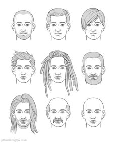 the different types of hair and beards for men with long, thin hair on each side