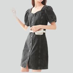 Introducing the vintage wash buttoned denim dress from our 2023 Summer Collection ââ‚?a classic flair piece that evokes effortless elegance!Why You'll Love ItThis iconic dress is the perfect blend of contemporary fashion and vintage charm. Crafted from high-quality denim. it features a stylish mini fit. a dark wash distressed pattern. and a sleek buttoned closure ââ‚?perfect for making a statement while embracing the '90s punk trend renaissance!Key Highlights: Vintage Vibe: This dress is designe Denim Dresses Online, Radiate Confidence, Couture Style, Womens Denim Dress, Jean Dress, Iconic Dresses, Vintage Vogue, Casual Attire, Contemporary Fashion