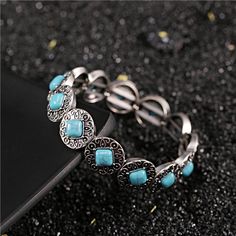 Product Name Turquoise vintage ethnic style light-weight bracelet SPU 10049501 Type Bracelet Material Alloy, Turquoise Notice: 1. Please allow 1-5mm differences due to manual measurement. 2. Due to the light and screen difference, the item's color may be slightly different from the pictures. Please understand and make sure you don't mind before you purchase. Hi, welcome to Hiboyz.com. Here are some instructions to help you place an order: 1 - Register on hiboyz, log in your hiboyz account.（Non-essential） 2 - Choose your favorite items and add to cart.3 - Click "check out" and filling all your contact information. 4 - Click "continue to shipping method".5 - Choose a shipping method( we have 2 different shipping methods: Standard shipping & Free shipping over $79.00) （Just choose standard sh Blue Bohemian Bangle Stretch Bracelet, Blue Bohemian Bangle Jewelry, Turquoise Bohemian Bangle, Silver Bohemian Metal Stretch Bracelet, Vintage Turquoise Beaded Bracelets, Bohemian Turquoise Beaded Metal Bracelets, Blue Bohemian Metal Bracelets, Bohemian Turquoise Bangle For Festivals, Bohemian Blue Metal Bracelets