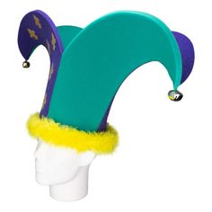 This Mardi Gras 2 Points Jester Hat will definitely make you stand out at your next Party, Hora Loca, Wedding, Corporate Event, Birthday, Quinceanera, or Halloween Party! It can be used as a wedding hats, top hats, photo booth props, or a party favor. Hat Festival Outfit, Mardi Gras Hats, New Orleans Party, Mardi Gras Outfits, Foam Party, Jester Hat, Mardi Gras Costumes, Funny Hats, Top Hats