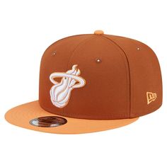 Ensure your loyalty to the Miami Heat reaches new heights by putting on this 2-Tone Color Pack 9FIFTY snapback hat from New Era. When you pair the dynamic team graphics embroidered on the crown with the unique color scheme, you get an eye-catching cap that you'll want to wear daily. The adjustable closure ensures a perfect fit each time you top off an outfit with this bold Miami Heat hat. Wipe clean with a damp cloth Officially licensed Brand: New Era Six panels with eyelets Snapback Structured Orange Curved Brim Sports Hat, Orange Snapback Hats For Sports Events, Orange Snapback Hats For Streetwear, Orange Adjustable Snapback Hat With Curved Brim, Orange Adjustable Snapback Hat, Orange Curved Brim Snapback Hat, Orange Casual Snapback Hat With Flat Bill, Casual Orange Snapback Hat With Flat Bill, Orange Snapback Hat For Sports