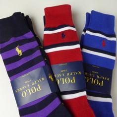 Polo Ralph Lauren Socks 6 Pairs Dress Socks Total Striped Designs On All Pairs Pony Logo Embroidery On All Sock Size 10-13, Fits Shoe Size 6-12.5 Brand New With Tags Sold As Shown Bundle. Will Not Be Separated Individually. Pricing Is Fair And Quite Firm . Please Let Us Know If You Have Any Questions. Fitted Red Cotton Socks, Fitted Multicolor Cotton Socks, Classic Blue Winter Socks, Purple Cotton Socks For Winter, Casual Navy Cotton Socks, Purple Cotton Winter Socks, Blue Fitted Comfortable Socks, Striped Cotton Socks For Winter, Comfortable Fitted Blue Knee-high Socks